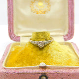 18ct Gold & Platinum Set 0.1ct Diamond Solitaire Ring Antique c1920 Art Deco