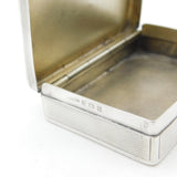 Sterling Silver Engine Turned Snuff Box 1930 Birmingham George Unite & Sons