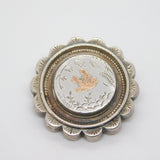 Aesthetic Movement 9ct Gold Sterling Silver Swallow Brooch Antique c1880