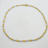 18ct Yellow & White Gold Diamond Set Elephant Train Necklace Vintage c1980