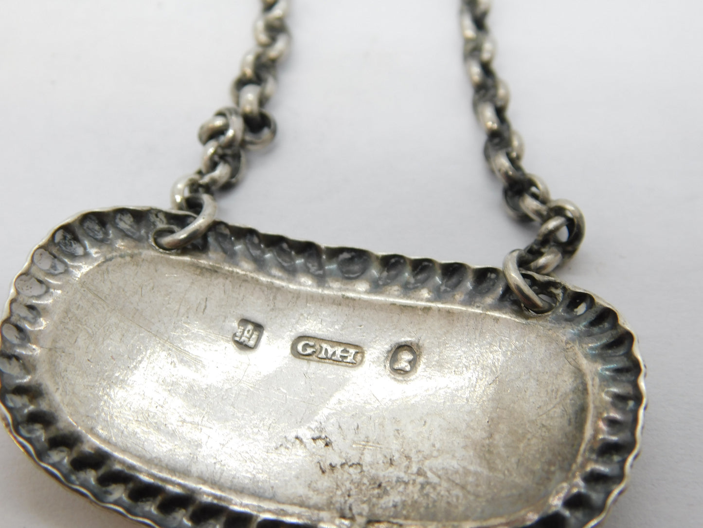 George III Scottish Sterling Silver Brandy Decanter Label Antique 1810 Edinburgh