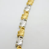 18ct Yellow & White Gold Diamond Set Elephant Train Necklace Vintage c1980