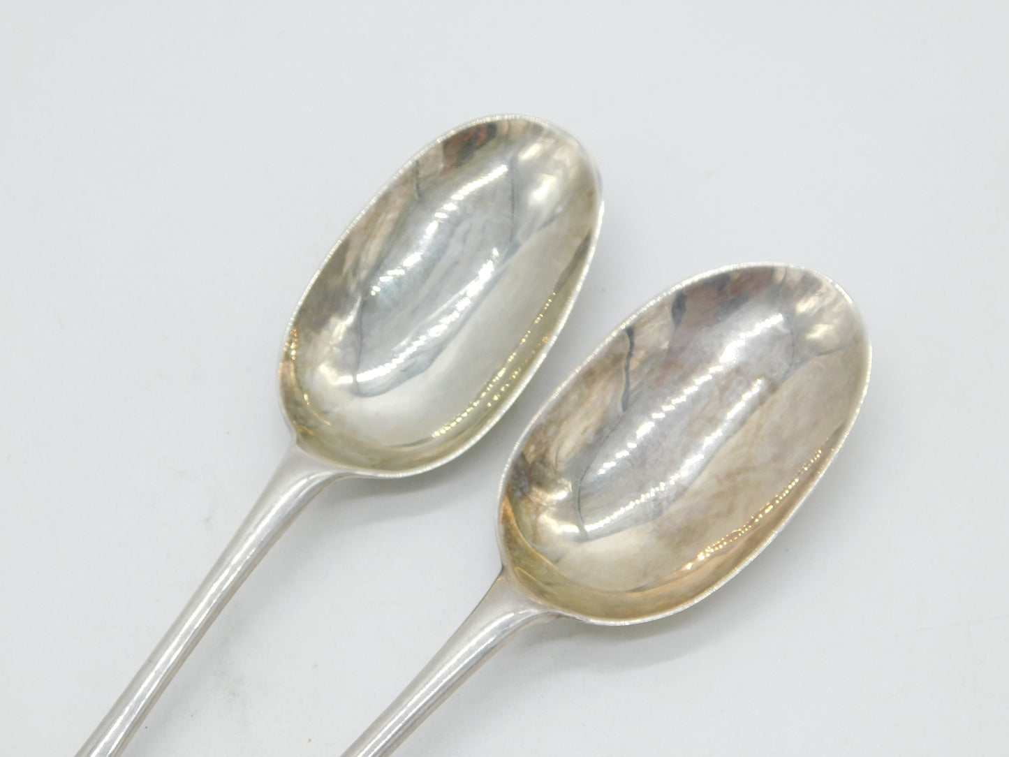 George I Pair of Sterling Silver Hanoverian Tablespoons Antique 1718 London Charles Jackson