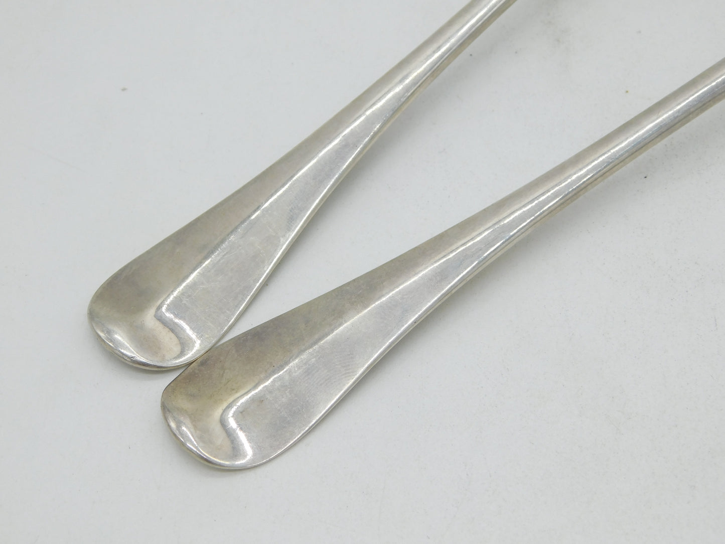 George I Pair of Sterling Silver Hanoverian Tablespoons Antique 1718 London Charles Jackson