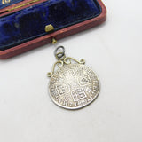 Sterling Silver Queen Anne Plain Bust Shilling Coin Pendant Charm 1712 Antique