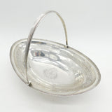 George III Large Crested Swing Handle Fruit Basket Bowl Antique 1795 London