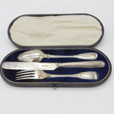 Victorian Boxed Sterling Silver Christening Cutlery Set Antique 1848 London