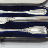 Victorian Boxed Sterling Silver Christening Cutlery Set Antique 1848 London