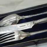 Victorian Boxed Sterling Silver Christening Cutlery Set Antique 1848 London
