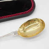 Victorian Boxed Sterling Silver Pair of Desert Serving Spoons 1894 Sheffield