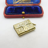 Sterling Silver Gilt Floral Pattern Book Portrait Locket Antique c1920 Art Deco