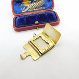 Sterling Silver Gilt Floral Pattern Book Portrait Locket Antique c1920 Art Deco