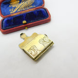 Sterling Silver Gilt Floral Pattern Book Portrait Locket Antique c1920 Art Deco