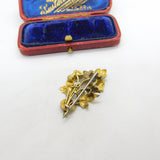 Victorian 9ct Yellow Gold, Turquoise Set Floral Sweetheart Brooch c1880 Antique