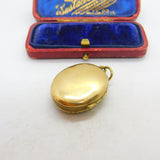 Victorian Aesthetic Movement Gold Plated Crane Bird Locket Antique c1860