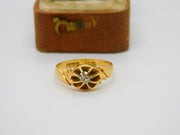 Victorian 18ct Yellow Gold & 0.1ct Diamond Set Band Ring Antique c1890