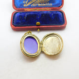 Victorian Aesthetic Movement Gold Plated Crane Bird Locket Antique c1860