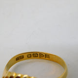 Edwardian 18ct Yellow Gold, Ruby & Diamond Boat Ring Antique 1909 Chester