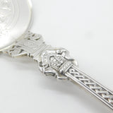 Norwegian .830 Silver Thune Anointing Spoon Nordic Patterns Antique c1920 Deco