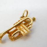 9ct Yellow Gold Trumpet Musical Charm Pendant Vintage 1973 Birmingham