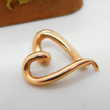 14ct Rose Gold Modernist Heart Sweetheart Drop Pendant Vintage c2000