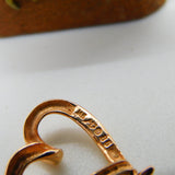 14ct Rose Gold Modernist Heart Sweetheart Drop Pendant Vintage c2000