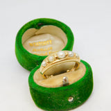 18ct Yellow Gold Graduated Pearl Set Dress Ring Vintage c1970