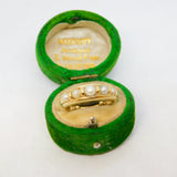18ct Yellow Gold Graduated Pearl Set Dress Ring Vintage c1970
