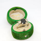 18ct White Gold, 0.5ct Sapphire & Diamond Engagement Ring Vintage 1974 London