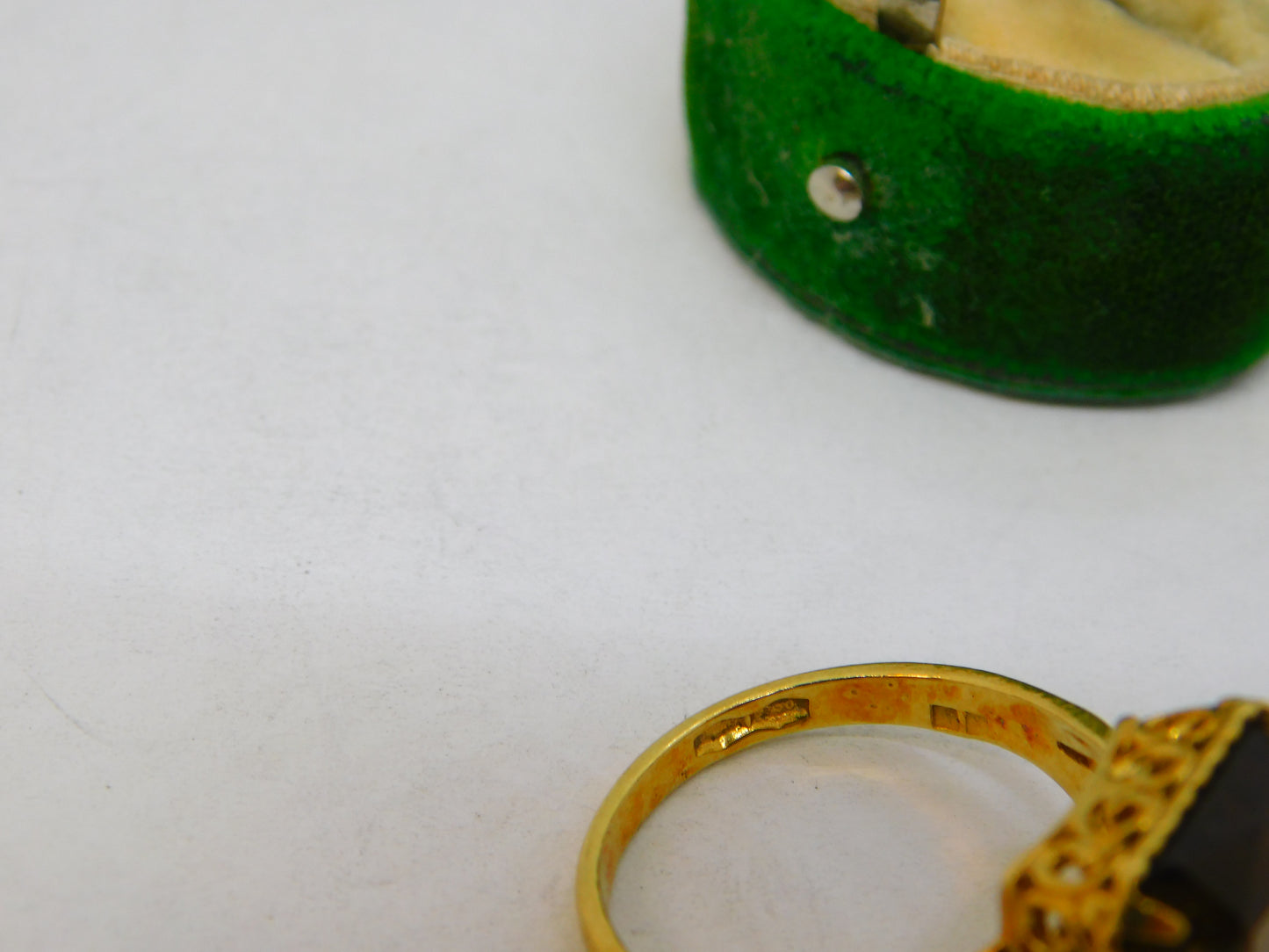 18ct Yellow Gold & Citrine Set Cocktail Dress Ring Vintage c1970