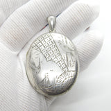 Victorian Aesthetic Movement Sterling Silver Swallow Locket Antique c1880