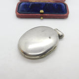 Victorian Aesthetic Movement Sterling Silver Swallow Locket Antique c1880