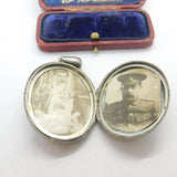 Victorian Aesthetic Movement Sterling Silver Swallow Locket Antique c1880