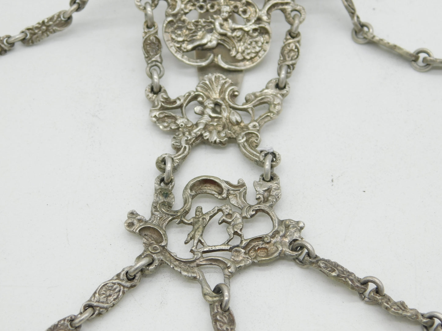 Victorian Sterling Silver Art Nouveau Sewing Chatelaine Antique 1889 London