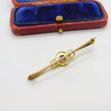 15ct Yellow Gold, Seed Pearl & Amethyst Sweetheart Brooch c1910 Antique