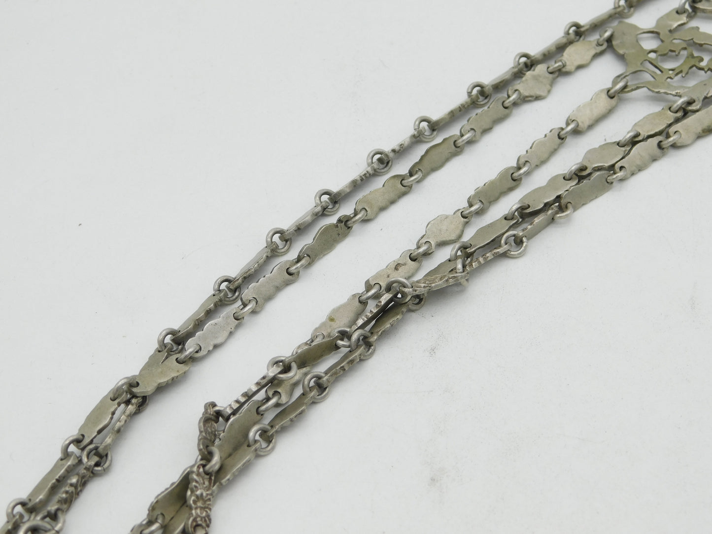 Victorian Sterling Silver Art Nouveau Sewing Chatelaine Antique 1889 London