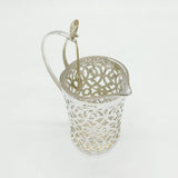 Sterling Silver Mounted Glass Milk or Cream Jug Antique 1926 Birmingham Deco