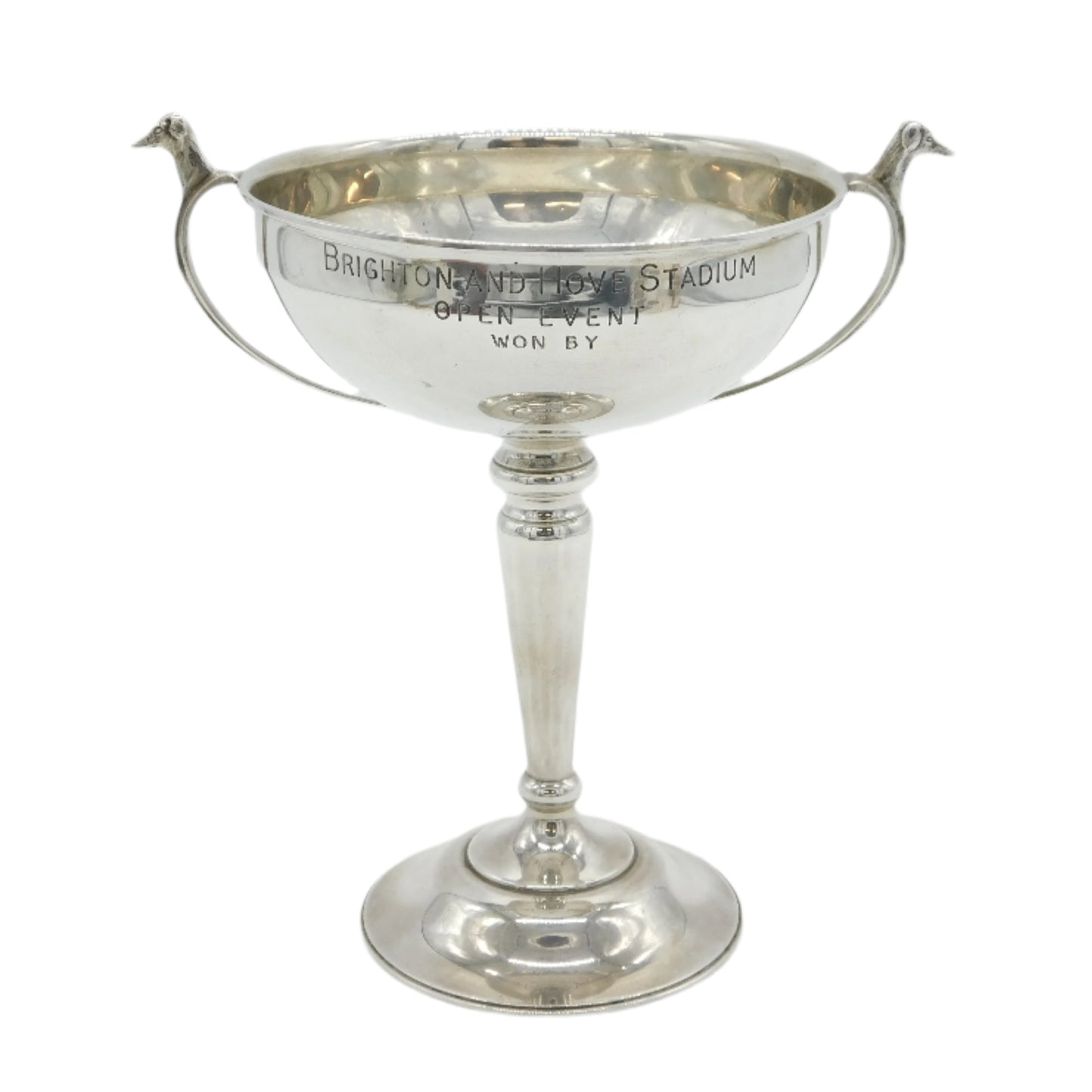 Sterling Silver Greyhound Racing Trophy Cup Antique 1936 London Art Deco