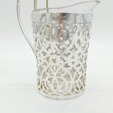 Sterling Silver Mounted Glass Milk or Cream Jug Antique 1926 Birmingham Deco