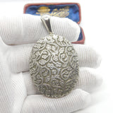Victorian Anglo-Indian Sterling Silver Large Double Locket Antique c1880