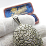 Victorian Anglo-Indian Sterling Silver Large Double Locket Antique c1880