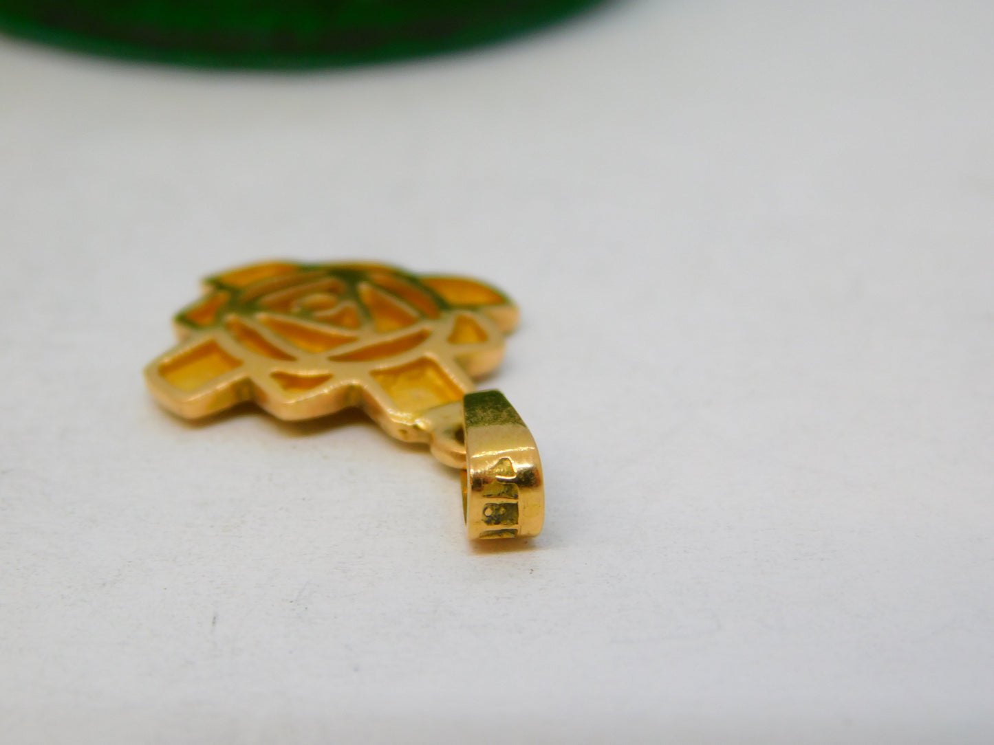 18ct Yellow Gold Rennie Mackintosh Style Nouveau Pendant Vintage c1970