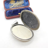 Victorian Anglo-Indian Sterling Silver Large Double Locket Antique c1880