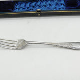 Victorian Boxed Silver Plated & Pearl Christening Cutlery Set Antique c1880