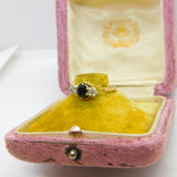 18ct Yellow Gold & Platinum Set Sapphire & Diamond Crossover Ring Vintage c1950