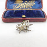 Sterling Silver Spider Web in the Fly Opening Charm Pendant Vintage c1970