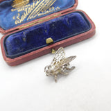 Sterling Silver Spider Web in the Fly Opening Charm Pendant Vintage c1970