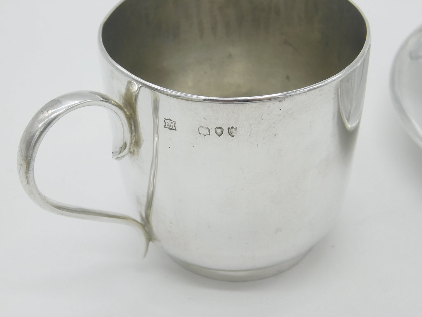 Victorian Sterling Silver Teacup & Saucer 1891 London Antique Edward Hutton