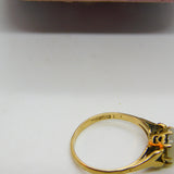 9ct Yellow Gold & Cabochon Moonstone Set Band Ring 1979 Birmingham Vintage