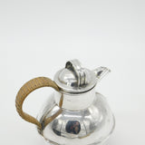 Sterling Silver One Pint Jersey Can Flask Vintage 1969 Birmingham Wicker Handle